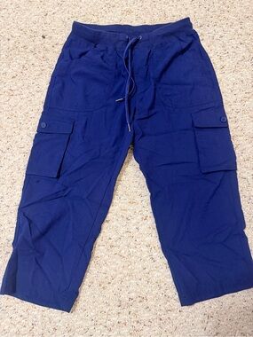 Men's Navy Cargo Drawstring Pants with Utility Pockets